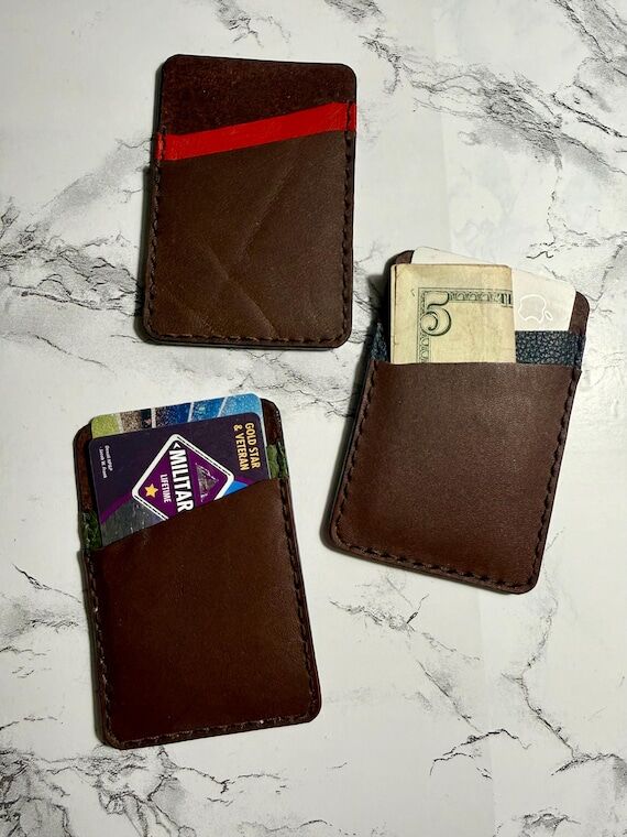 Slim Leather Card Wallet – Minimal Front Po...