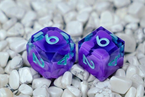 Eldritch Bloom: Handmade Purple d6 dice for D...