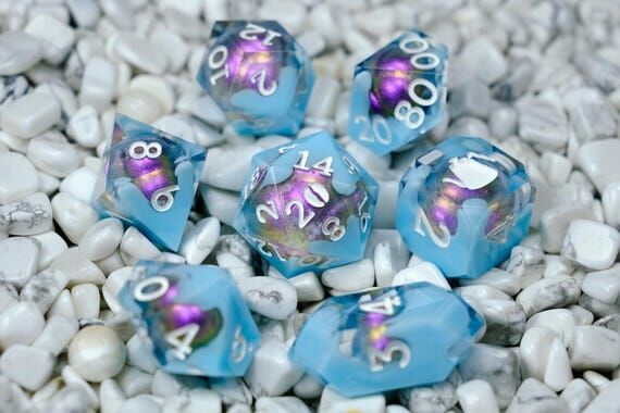 Enchanted Jawbreaker: Blue Handmade Resin Dic...