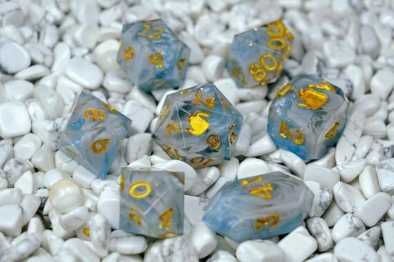 Storm Circle: Blue Cloud Handmade Resin Dice ...