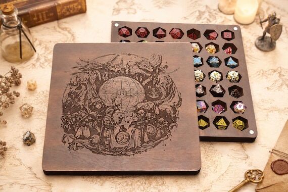 Personalized Wood Dice Box: Dungeons and Drag...