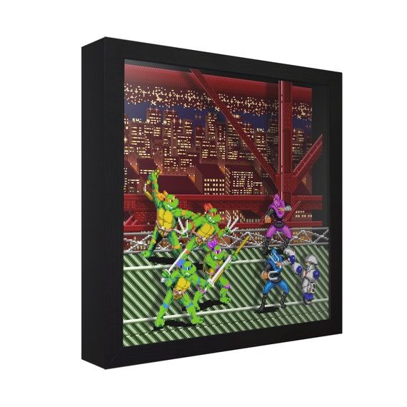 TMNT Turtles in Time 3D Shadow Box: Retro Gam...