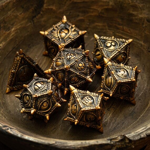 Everwatch Bronze Hollow Metal DND Dice Set...