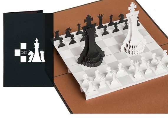 3D Chessboard Pop Up Card - Handmade Chess Lo...