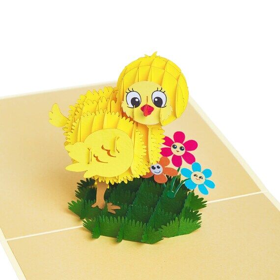 Baby Chicken Pop Up Card: Handmade Easter Car...