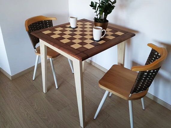 Drueke chess table modern / Mid century moder...