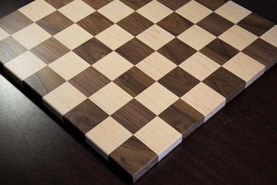Wooden Chess board made of solid walnut wood ...