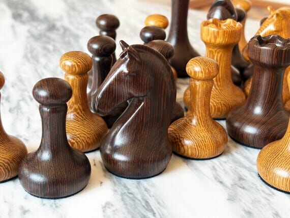 The Pindus chess pieces - Black and white wen...
