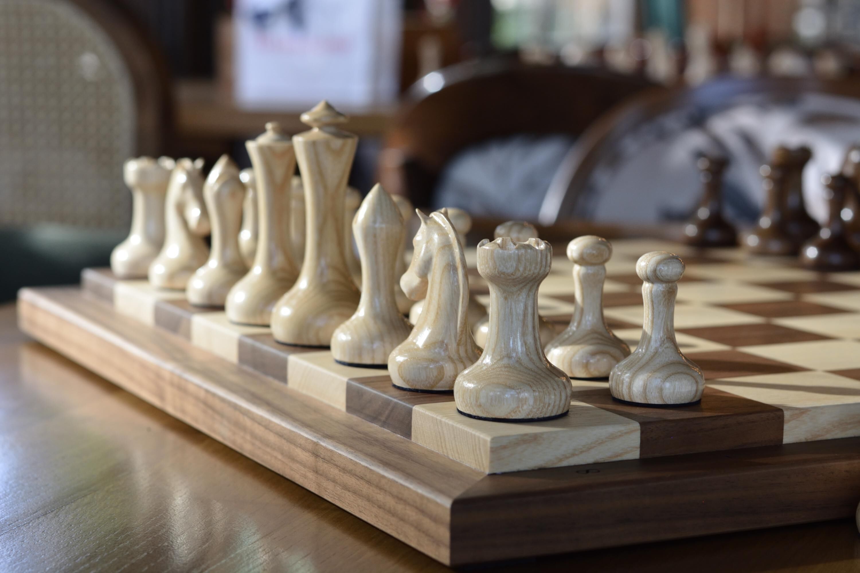 Walnut chess set, Handmade chess pieces, SGW ...