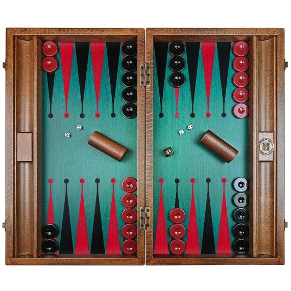 Personalized Handmade Wood Backgammon Set, Gr...