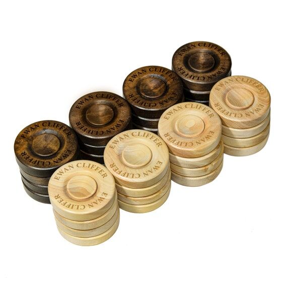 High-End Personalized Wooden Checkers Set for...