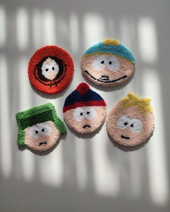 Cartoon Punch Needle Coaster, South-Inspired ...