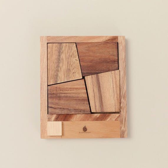 Handmade Wooden Puzzle: Square Deal 3D Brain ...