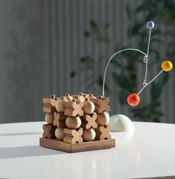 3D Tic Tac Toe - Wooden XOXO Game, Tic Tac To...