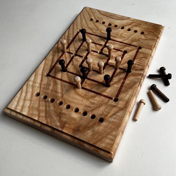 Nine Men's Morris | Wooden Tabletop Game | St...