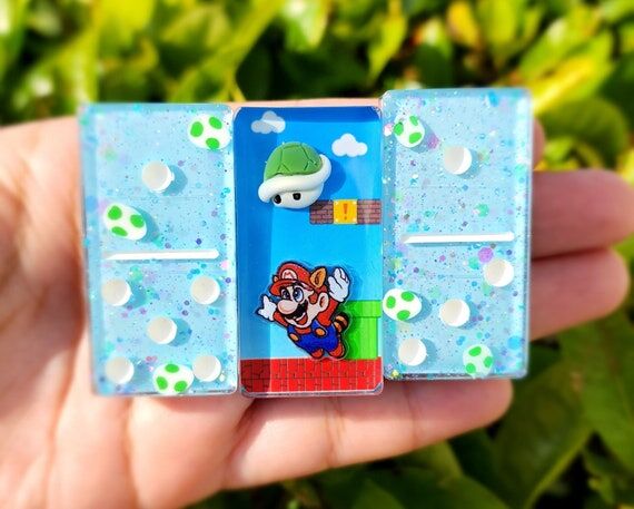 Handmade Resin Domino Set: Retro Game Night F...