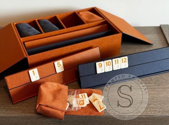 Handmade Leatherette Rummikub Set with Locker...