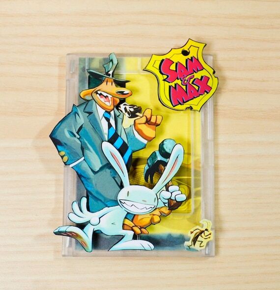 Handcut 3D Sam and Max Fridge Magnet: Retro V...