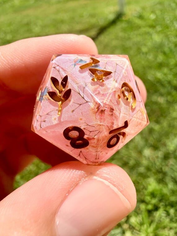 Flowering | handmade polyhedral resin dice fo...
