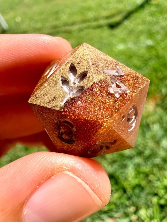 Firebolt | handmade polyhedral resin dice for...
