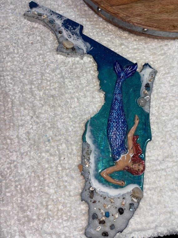 Extra Large Florida Mermaid Wall Art – Coas...