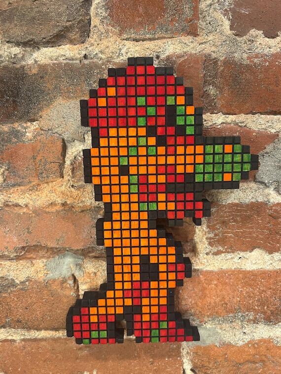 Handmade 8-Bit Samus from Metroid Wooden Wall...