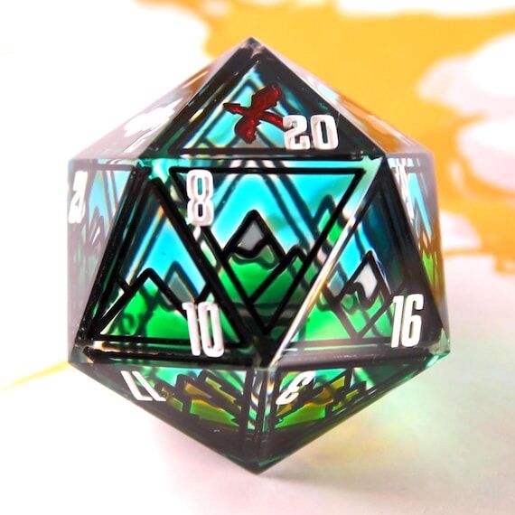 Stained Glass Style Mountain Landscape - 30mm...
