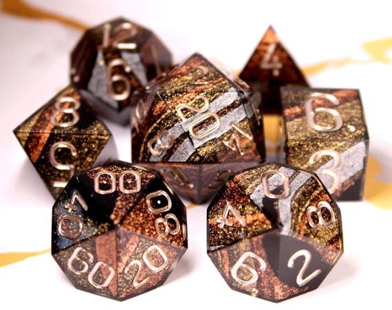Metallurgy - Metallic Marbled - Handmade Dice...