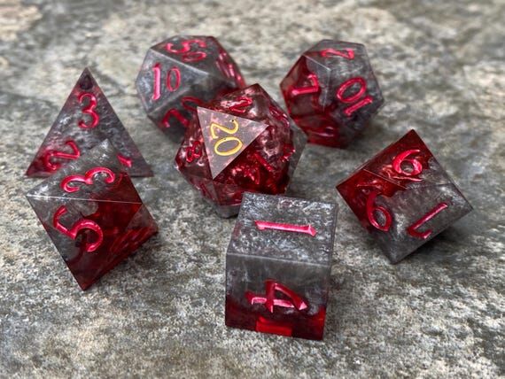 Handmade Resin DND Dice Set "Barbarian's...
