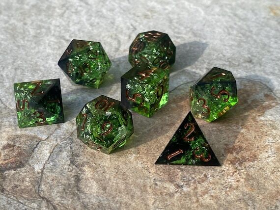 Handmade Resin DND Dice Set "Dervish Spr...
