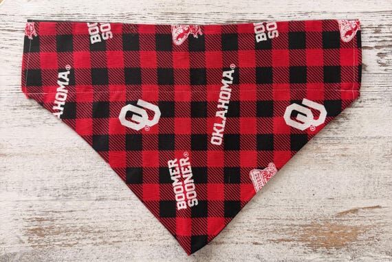 Checkered Dog Bandana Over the Collar, Red & ...