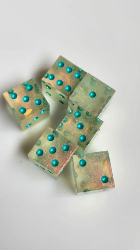 Sunset Reflections - Handmade Sharp Edge Dice...