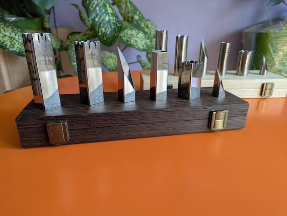 Handmade Stainless Steel Chess Set. Square vs...
