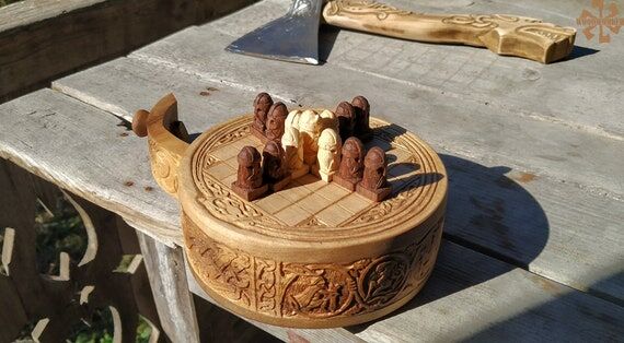Handmade Brandubh Board Game: Celtic Design, ...