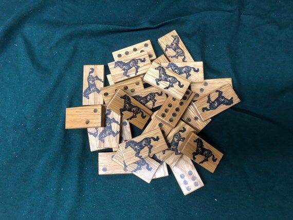Cross-Horse- Domino Set from Reclaimed Oak Tr...