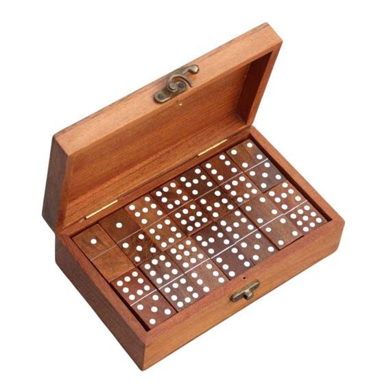 Personalized Double Nine Domino Set, Solid Ac...