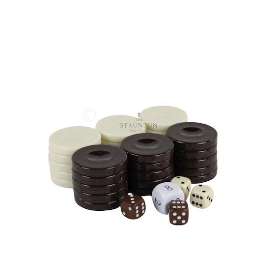 Personalised Acrylic Brown Backgammon Pieces ...