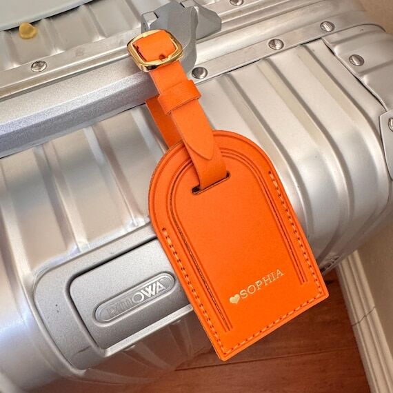 Personalized Leather Luggage Tag, Genuine Cow...