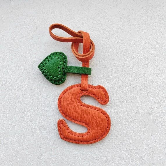 Personalized Initial Name Leather Bag Charm, ...