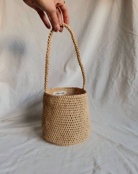 Handmade Lilou Raffia Basket bag, Crochet bag...