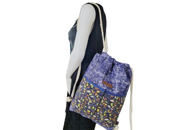 Drawstring canvas bag...