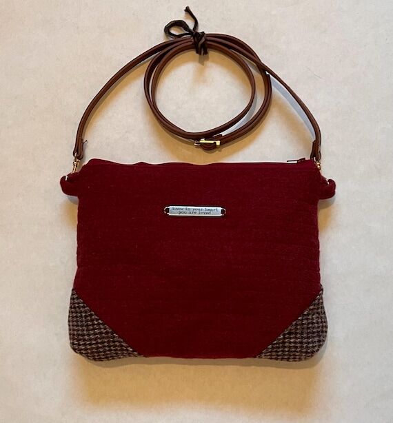 Felted Merino Wool Crossbody Bag, Handbag Pur...