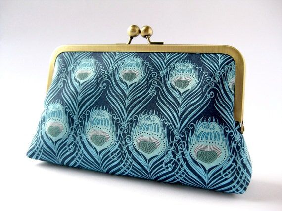Art Nouveau Peacock Feather Clutch: Liberty L...