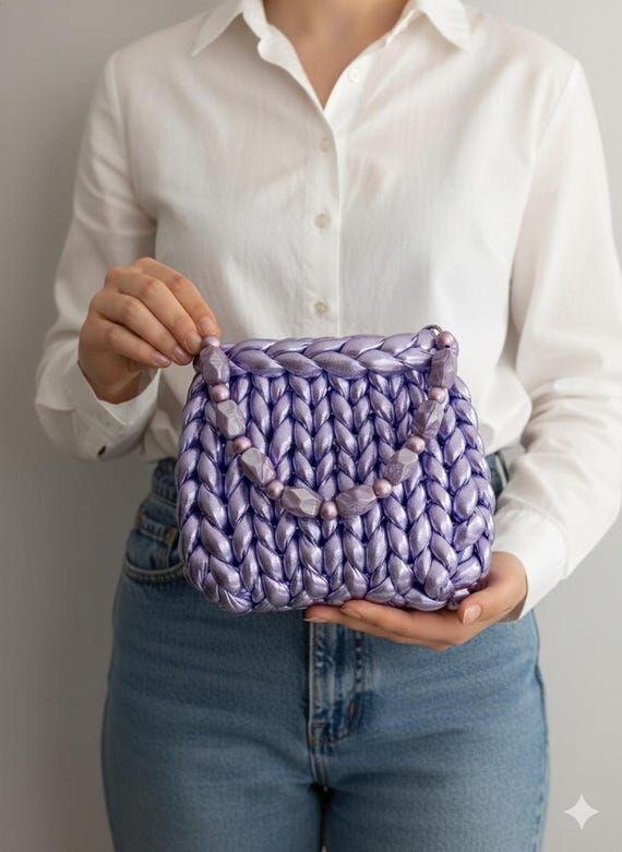 Metallic Purple Marshmallow Bag – Trendy Ch...