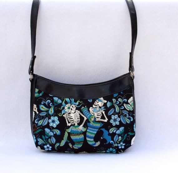 Navy Blue Mermaid Skeleton Bag...
