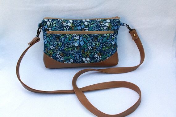 Rifle Paper Blue Floral Print Cross Body Zipp...