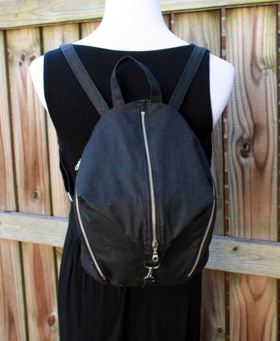 Black Waxed Canvas Backpack - Denver Mini Bac...