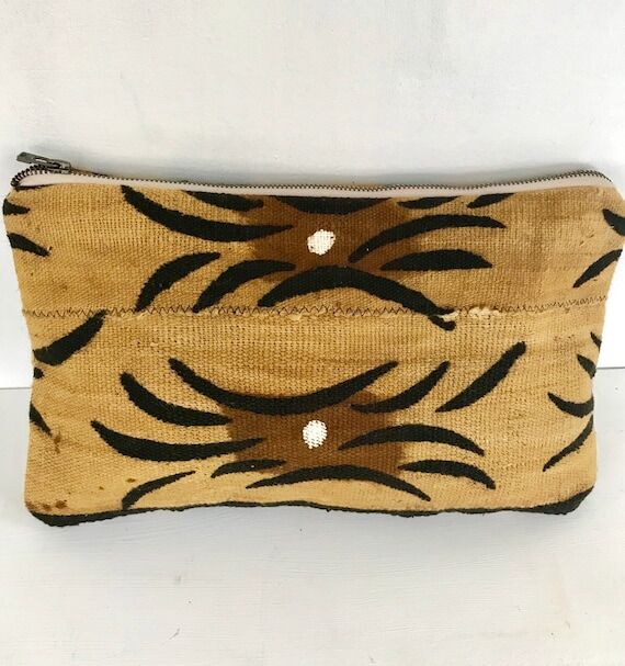 African Mud Cloth Clutch Purse, Oversized Afr...