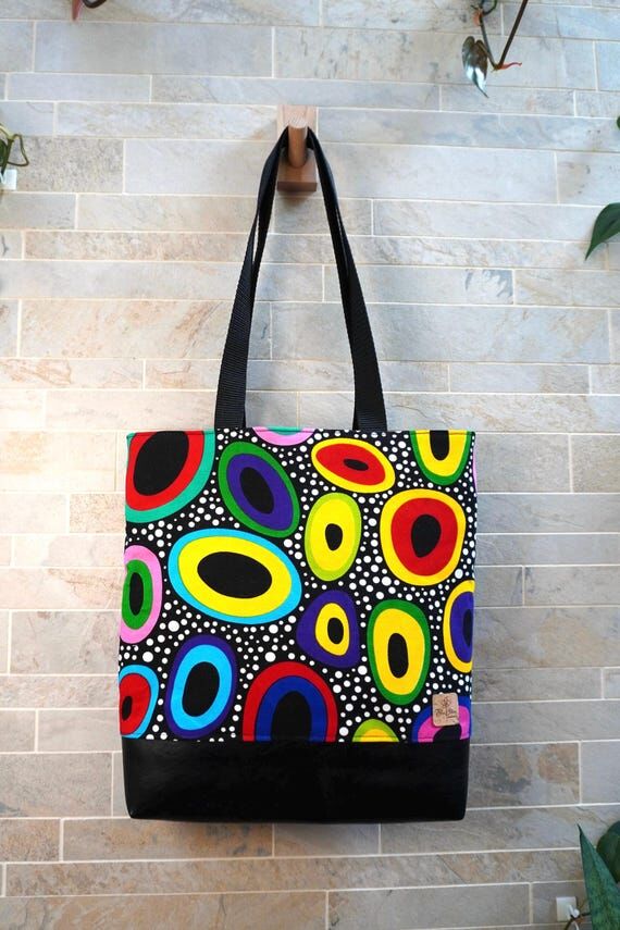 Modern African fabric Small Tote Bag, Waterpr...