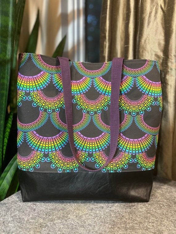 Ruther Bader Ginsburg RBG Pride Large Tote Ba...
